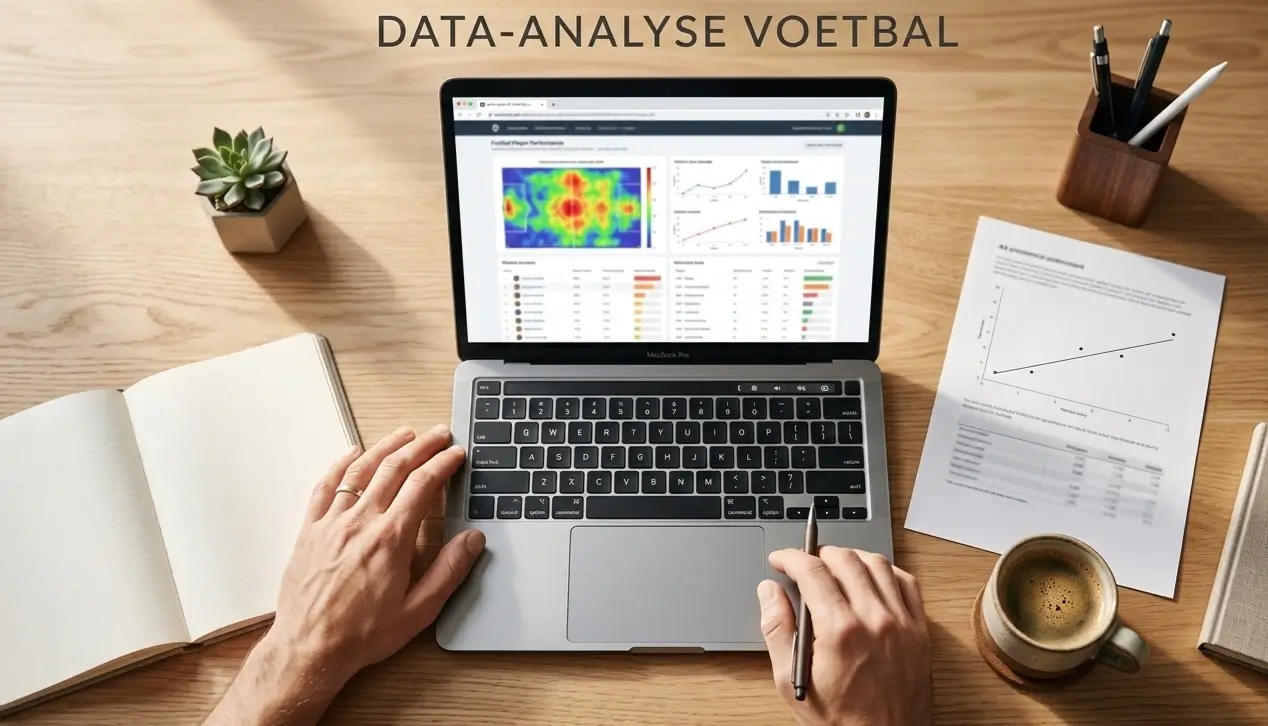 Eredivisie statistieken voor wedden — laptop met voetbaldata en analyse