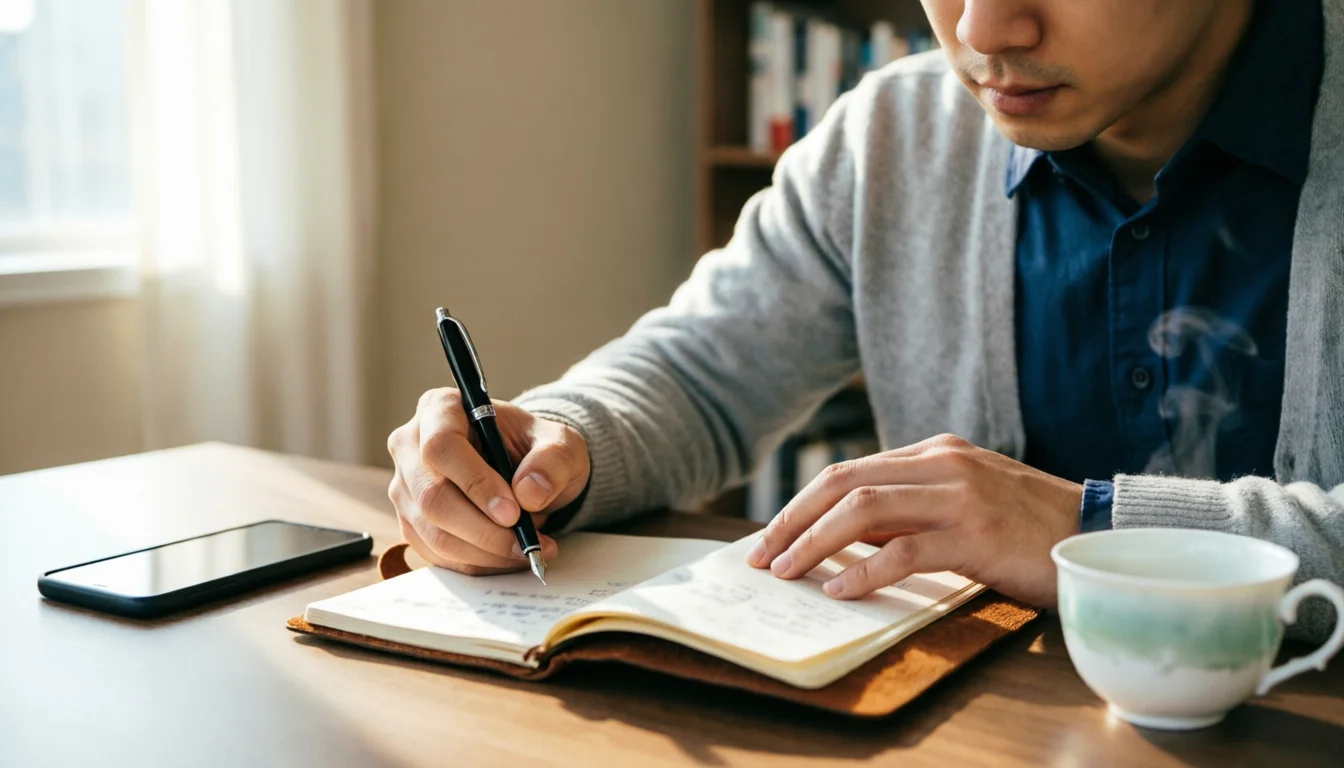 Verantwoord wedden op de Eredivisie — persoon met notitieboekje en budget planning